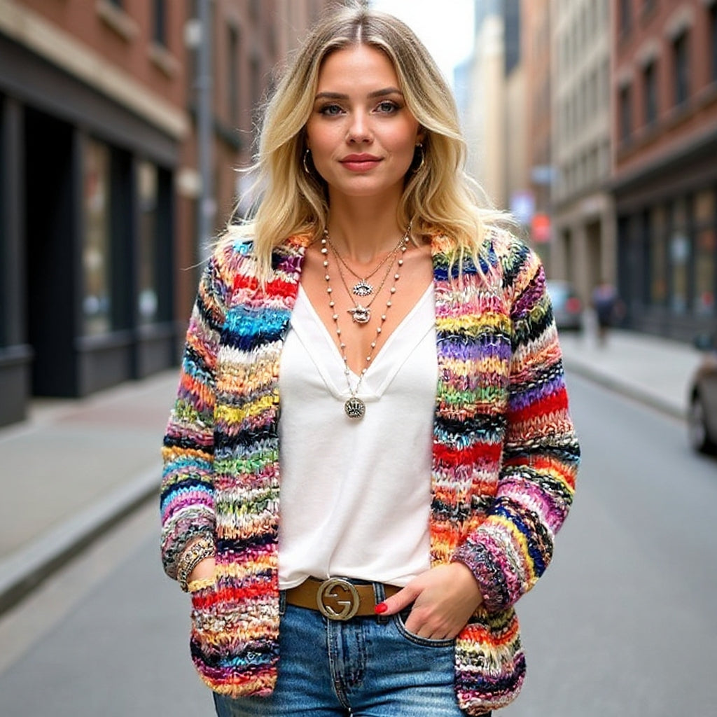 Catherine | Cozy Multicolor Cardigan