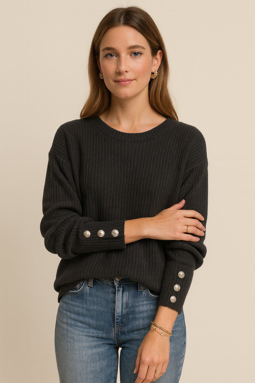 Amara | Loose-Fitting Knitted Sweater Made from a Cotton Blend