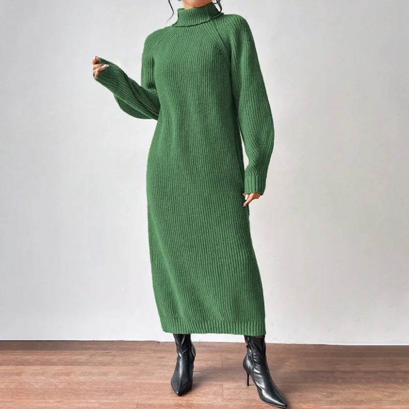 Mina- Knit Dresses with Turtleneck