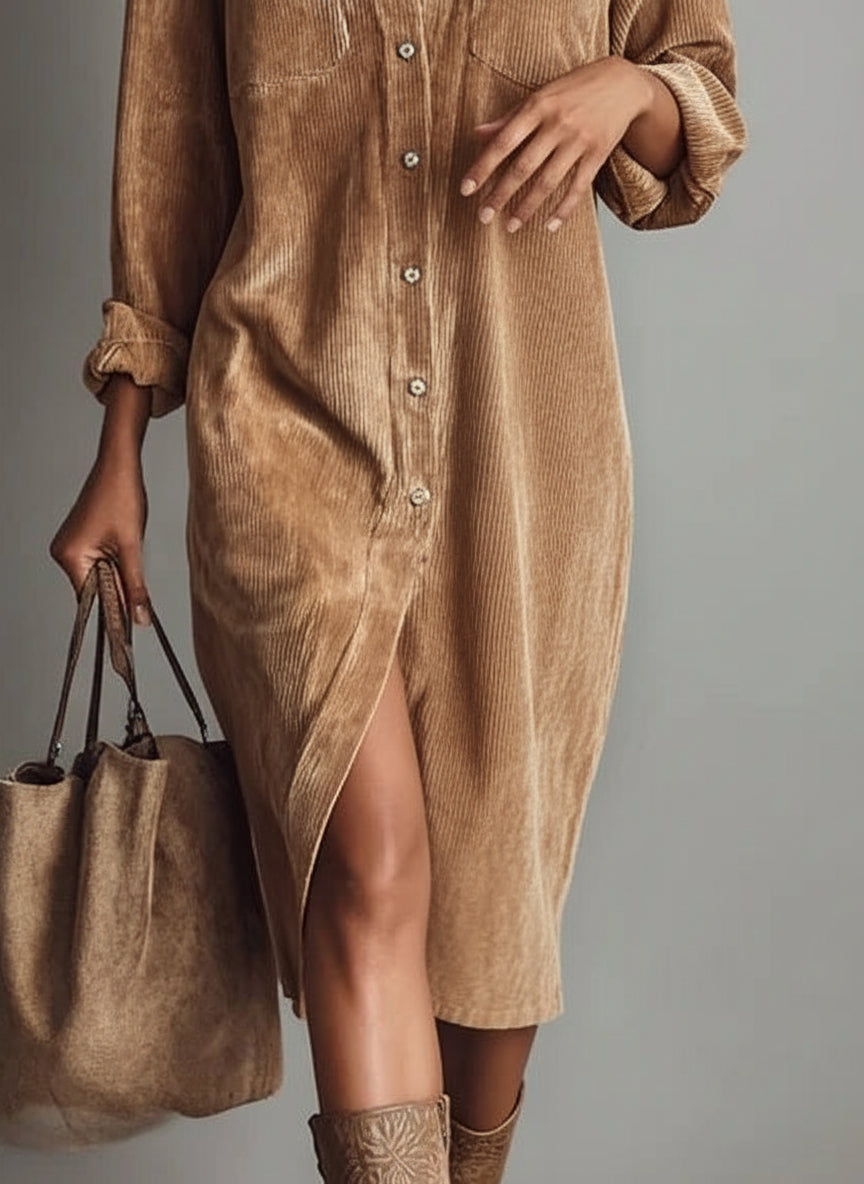 Beatriz | Corduroy Loose-Fit Midi Dress