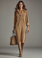 Beatriz | Corduroy Loose-Fit Midi Dress