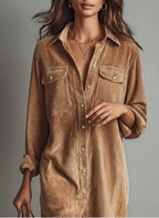 Beatriz | Corduroy Loose-Fit Midi Dress