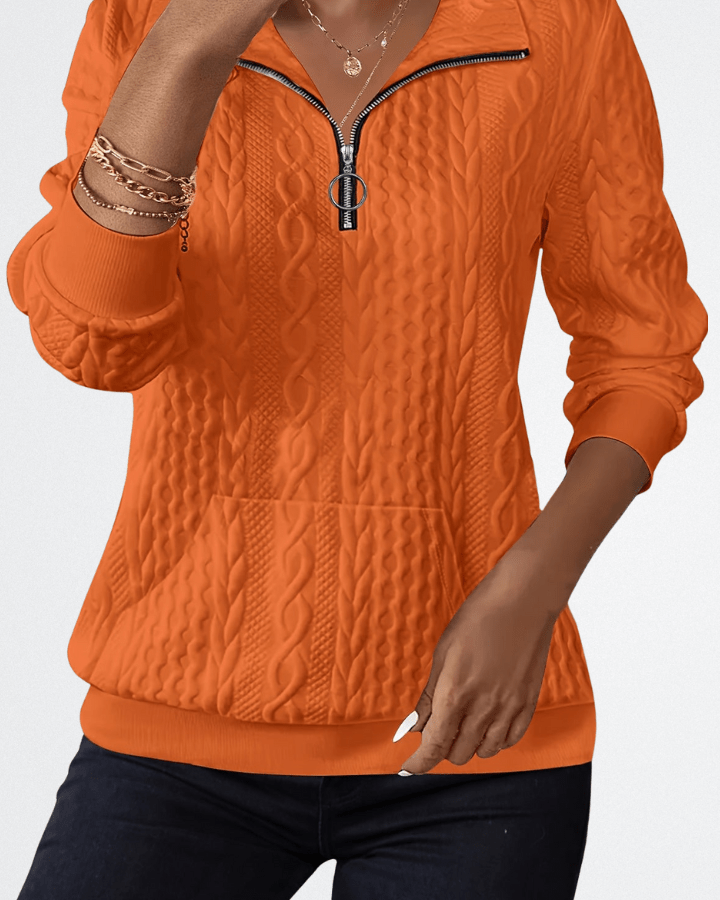 Celeste - Soft Knit Zip Sweater